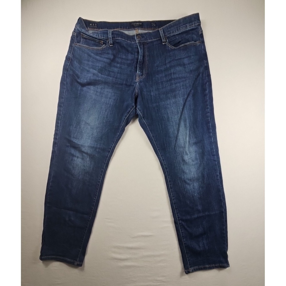Lucky Brand 411 Athletic Taper Jeans Mens 40x30 Blue Distressed Advanced Stretch